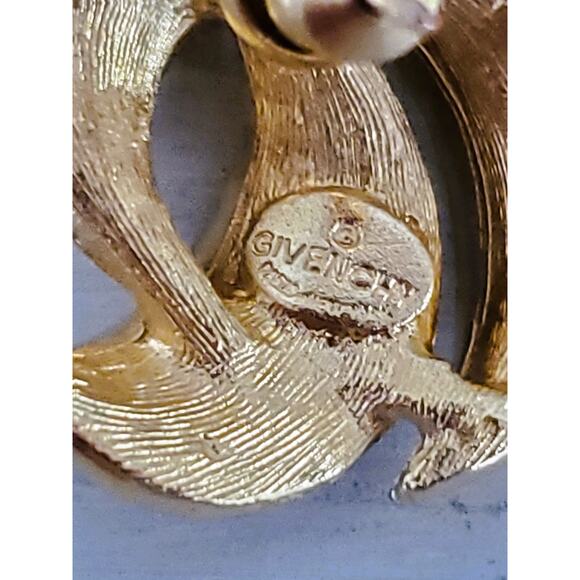 Vintage Givenchy Designer Swirl Stud Earrings - Picture 3 of 4